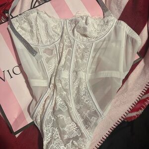 Victoria's Secret White Lace Bodysuit